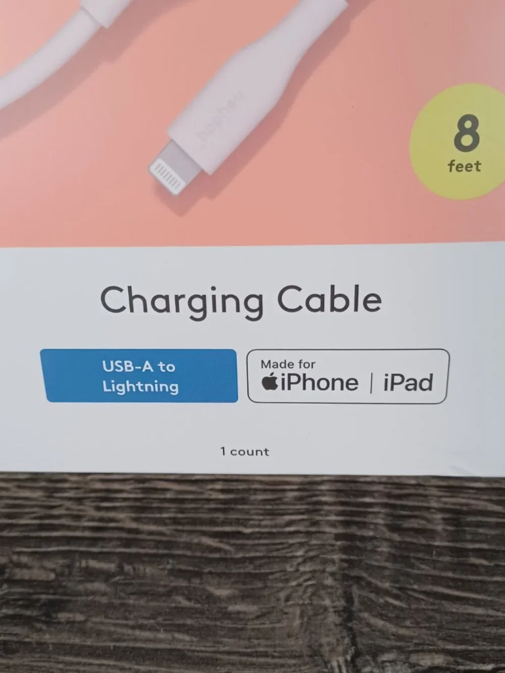 NIB Heyday 8 Ft. USB-A To Lightning Charging Cable Pink For iPhone/iPad